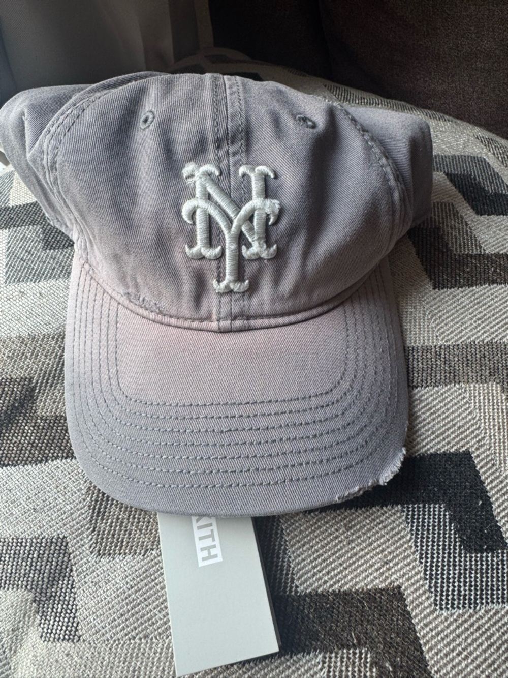 Kith Washed Light Gray Embroidered Logo Baseball Cap